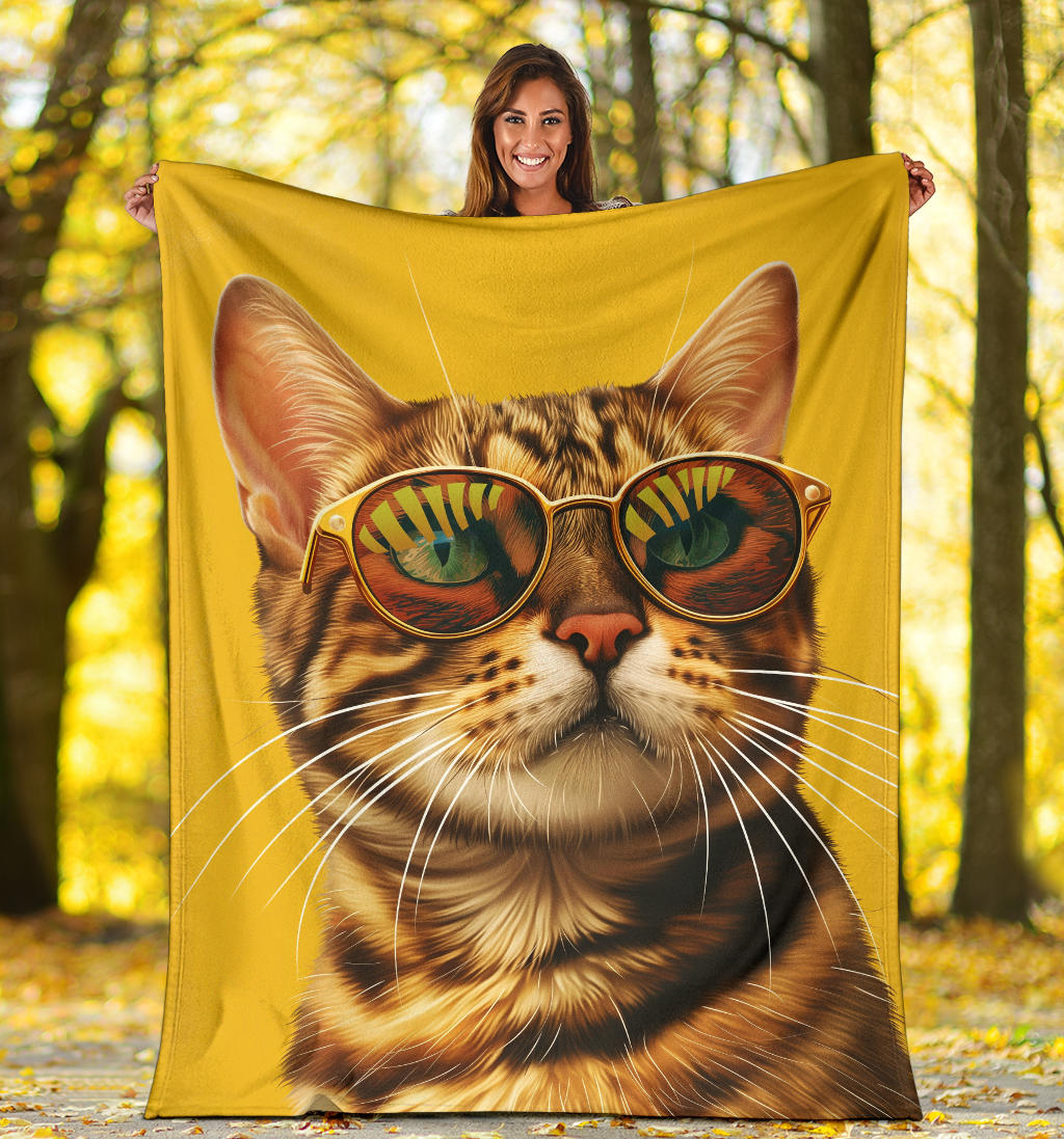 Bengal cat Blanket, Trippy Psychedelics Bengal cat Fleece Blanket, Bengal cat Throw Blanket, Bengal cat Gifts