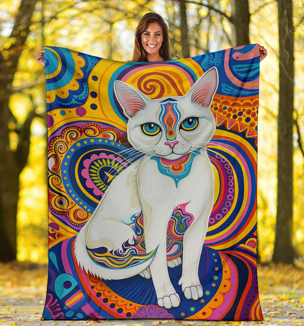 Burmilla cat Blanket, Trippy Psychedelics Burmilla cat Fleece Blanket, Burmilla cat Throw Blanket, Burmilla cat Gifts