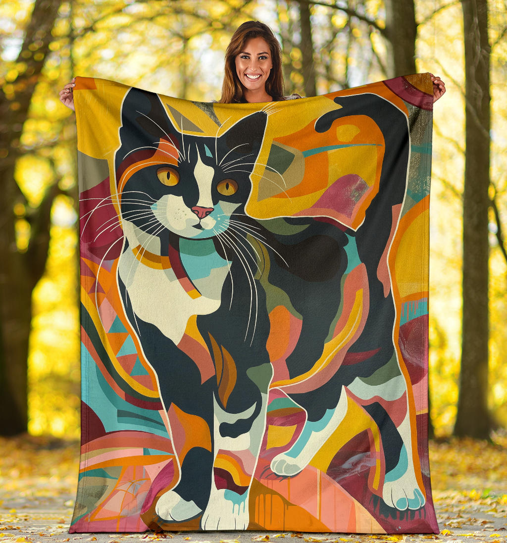 Japanese Bobtail cat Blanket, Trippy Psychedelics Japanese Bobtail cat Fleece Blanket, Japanese Bobtail cat Throw Blanket, Japanese Bobtail cat Gifts