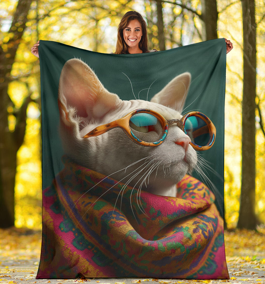 Devon Rex cat Blanket, Trippy Psychedelics Devon Rex cat Fleece Blanket, Devon Rex cat Throw Blanket, Devon Rex cat Gifts