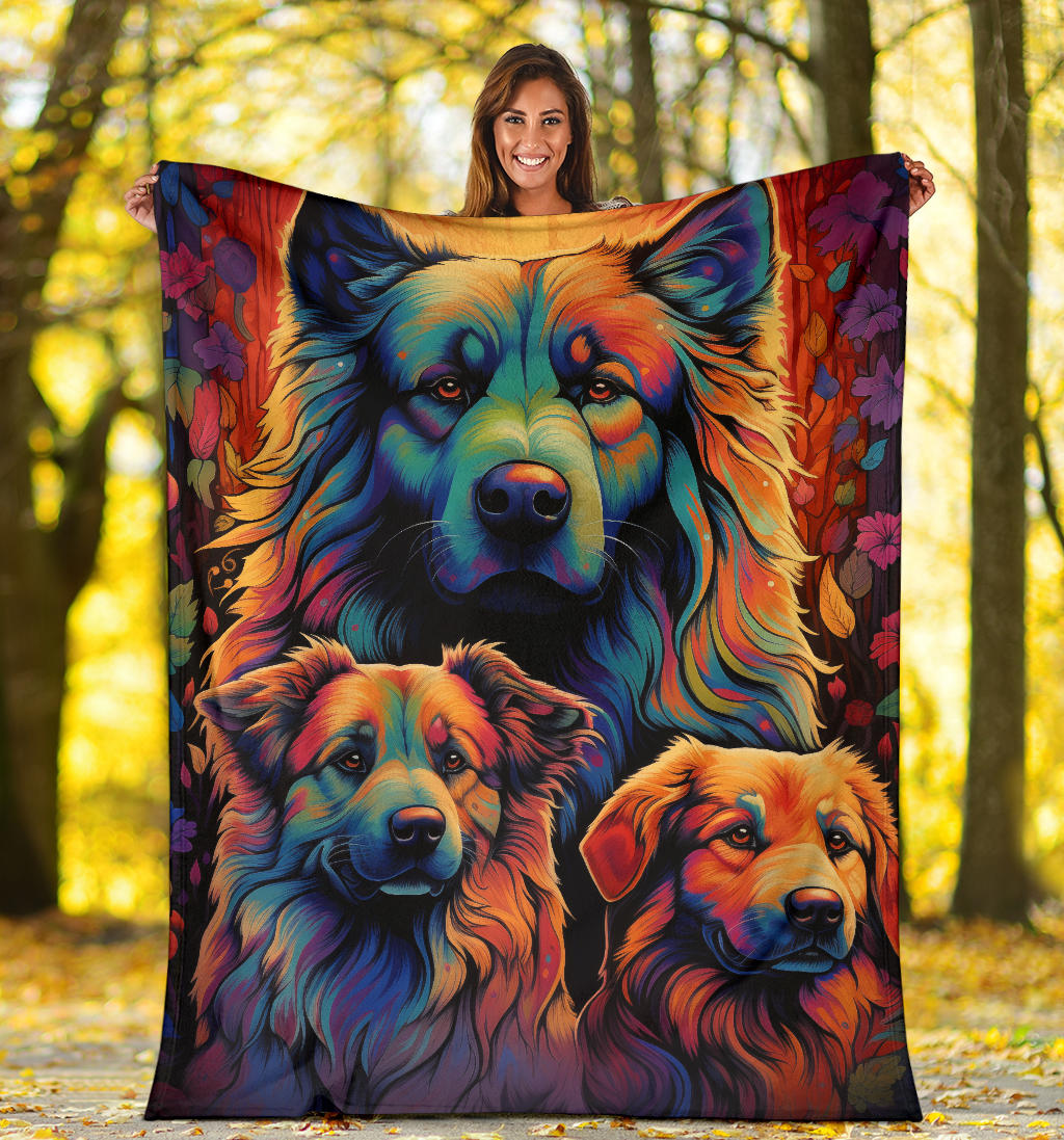 Caucasian Shepherd Blanket, Trippy Psychedelics Caucasian Shepherd Fleece Blanket, Caucasian Shepherd Throw Blanket, Caucasian Shepherd Gifts