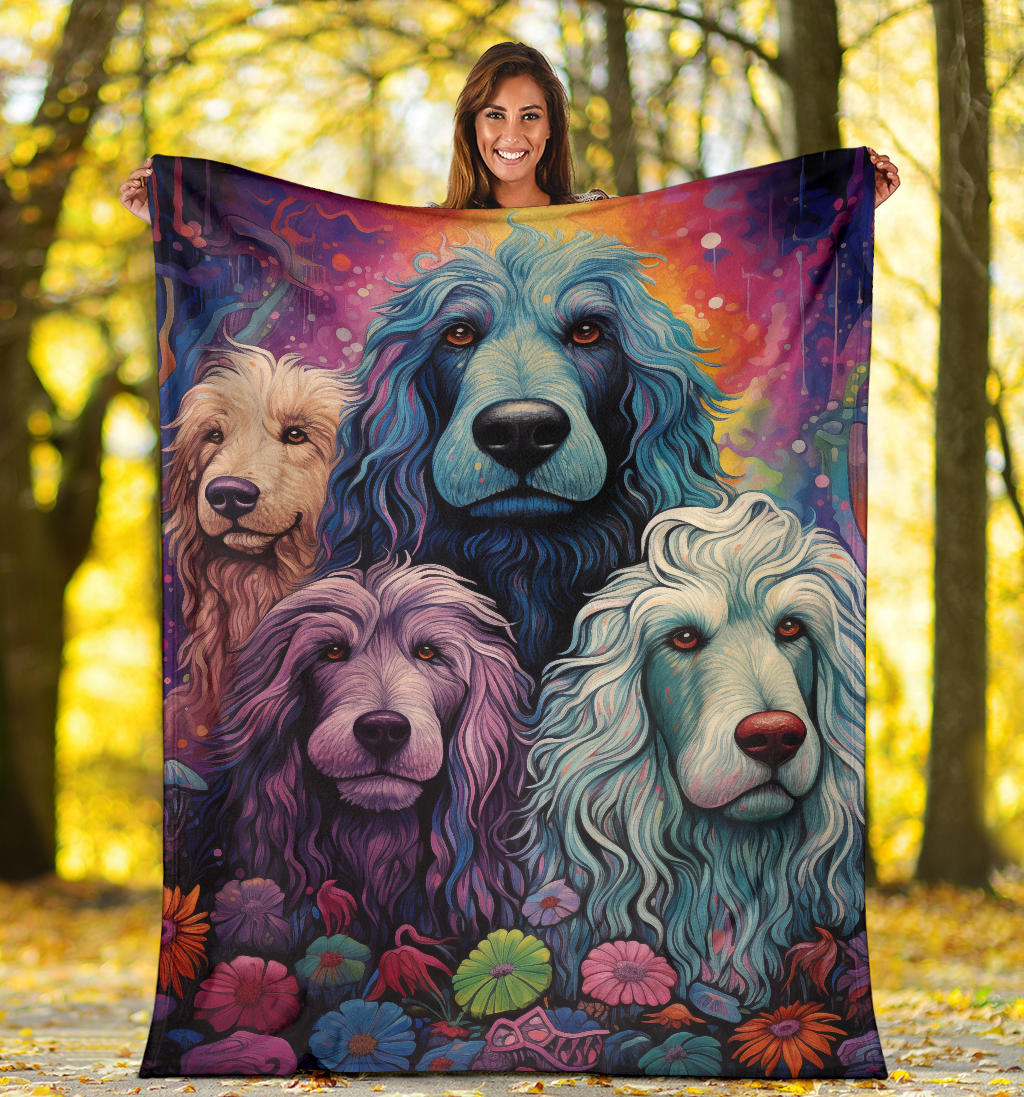 Bergamasco Sheepdog Blanket, Trippy Psychedelics Bergamasco Sheepdog Fleece Blanket, Bergamasco Sheepdog Throw Blanket, Bergamasco Sheepdog Gifts