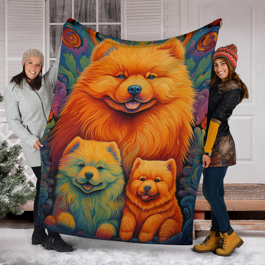 Chow Chow Blanket, Trippy Psychedelics Chow Chow Fleece Blanket, Chow Chow Throw Blanket, Chow Chow Gifts