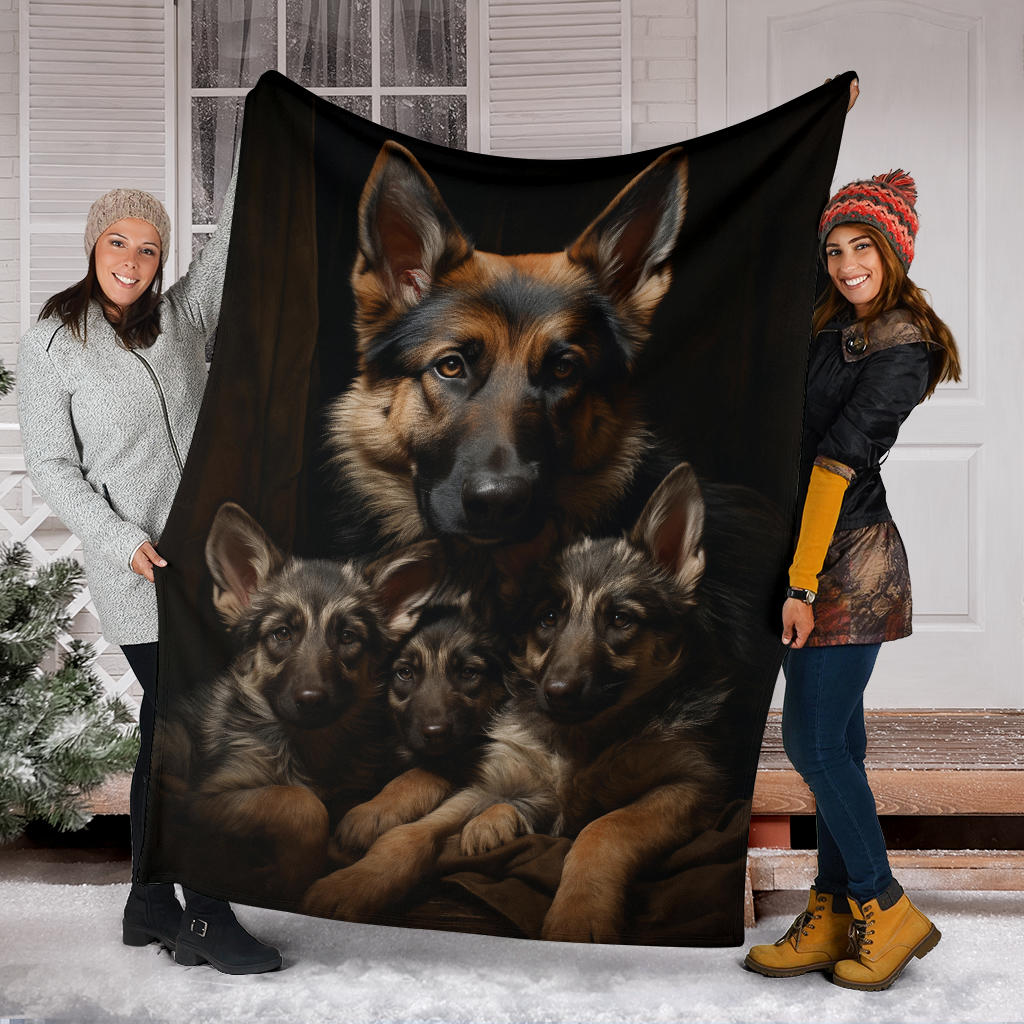 German Shepherd Family Blanket, German Shepherd Gifts, German Shepherd Throw Blanket, German Shepherd Fleece Blanket