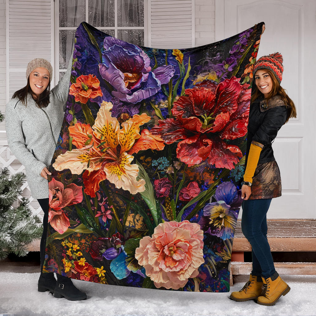 Floral Fantasy Blanket,  Floral Fantasy Estetic Blanket, Floral Fantasy Blanket Gifts, Blanket