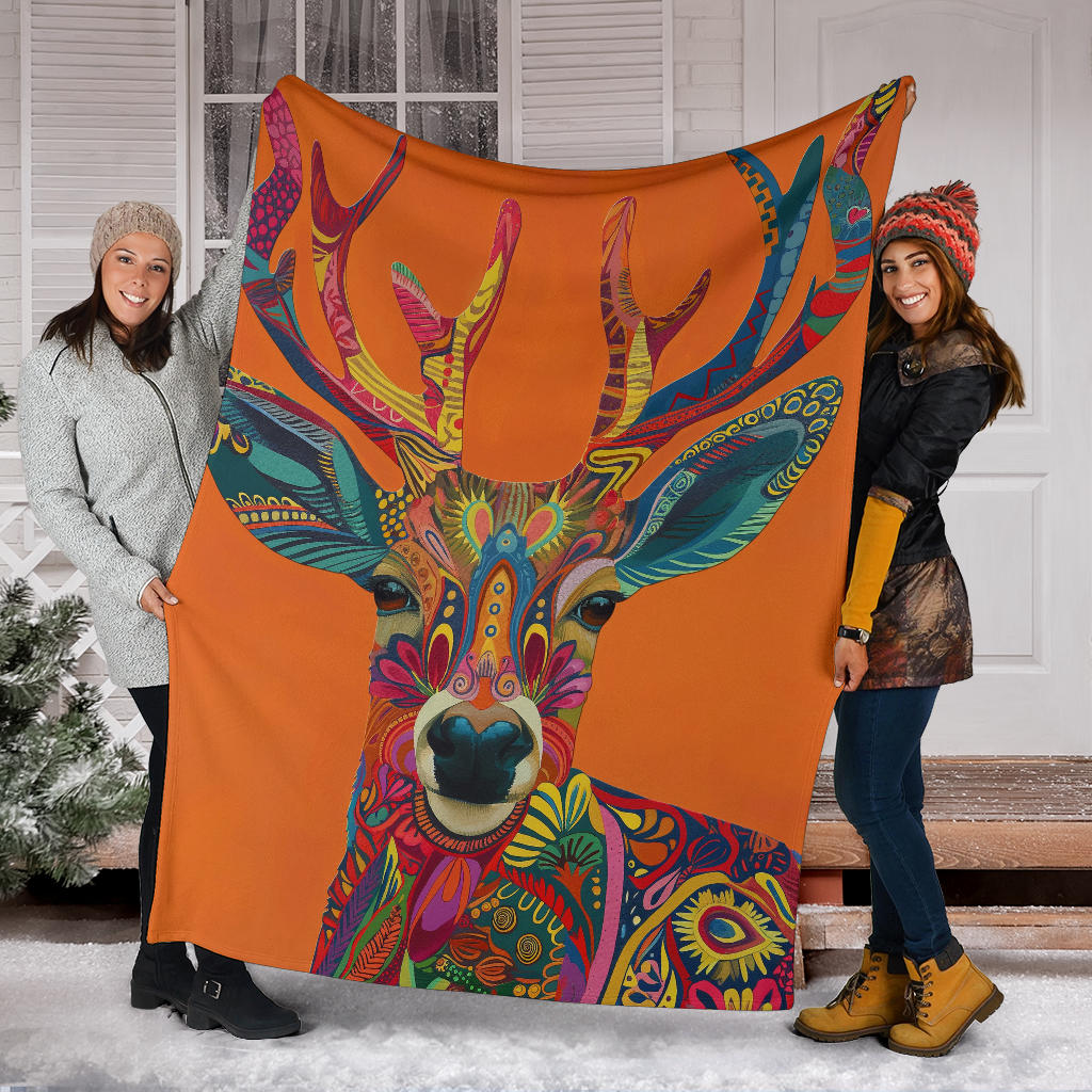 Antelope Blanket, Trippy Psychedelics Antelope Fleece Blanket, Antelope Throw Blanket, Antelope Gifts