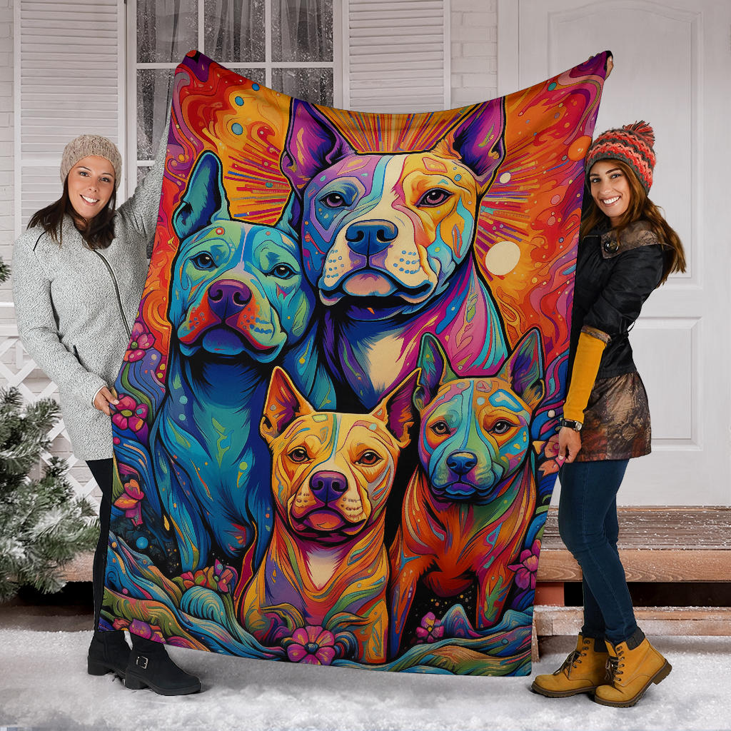 American Staffordshire Terri Blanket, Trippy Psychedelics American Staffordshire Terri Fleece Blanket, American Staffordshire Terri Throw Blanket, American Staffordshire Terri Gifts