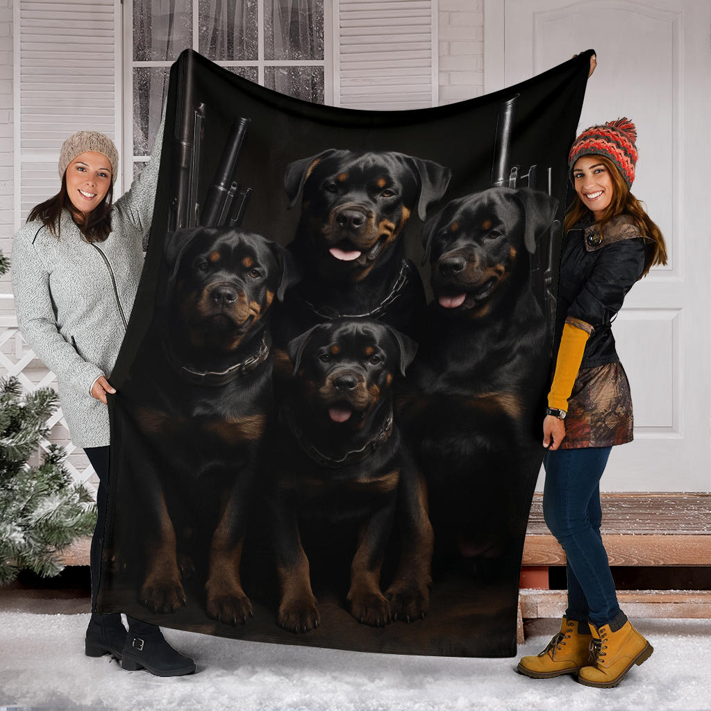 Rottweiler Family Blanket, Rottweiler Blanket, Rottweiler gifts, Rottweiler Throw Blanket