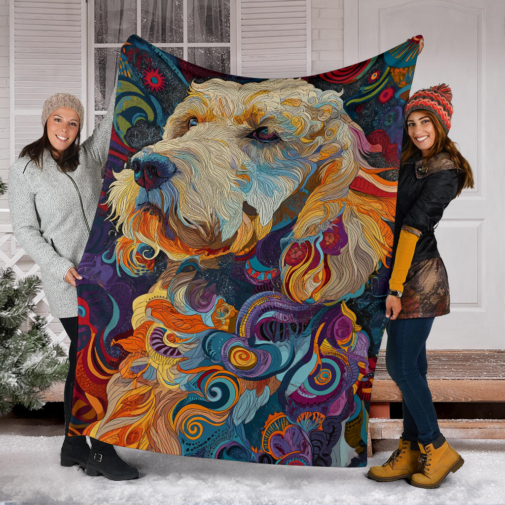 Komondor Dog Blanket, Trippy Psychedelics Komondor Dog Fleece Blanket, Komondor Dog Throw Blanket, Komondor Dog Gifts