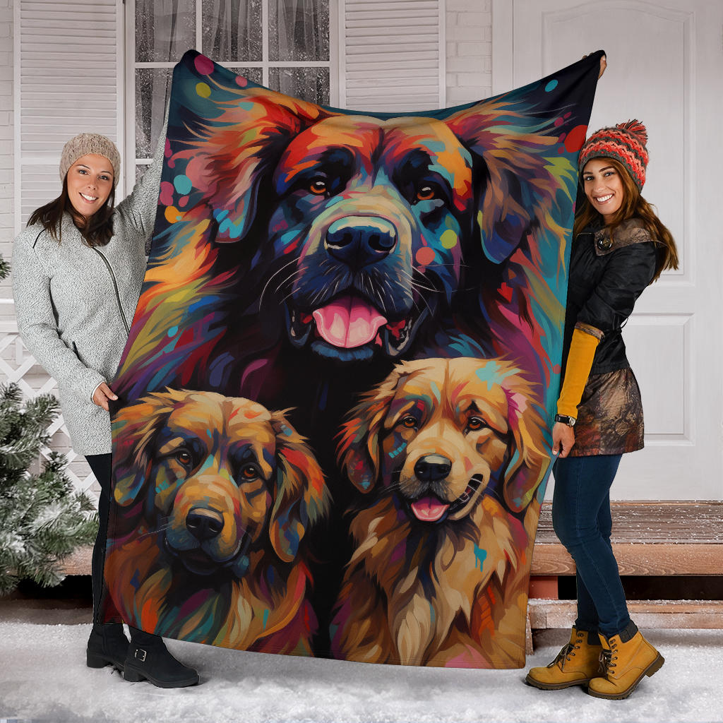 Leonberger Blanket, Trippy Psychedelics Leonberger Fleece Blanket, Leonberger Throw Blanket, Leonberger Gifts