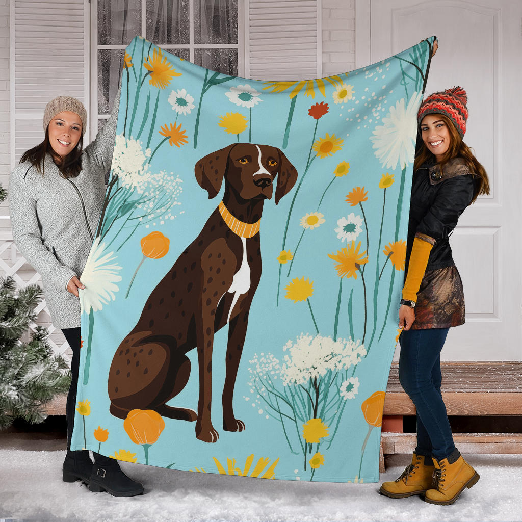 German Shorthaired Pointer Blanket, Trippy Psychedelics German Shorthaired Pointer Fleece Blanket, German Shorthaired Pointer Throw Blanket, German Shorthaired Pointer Gifts