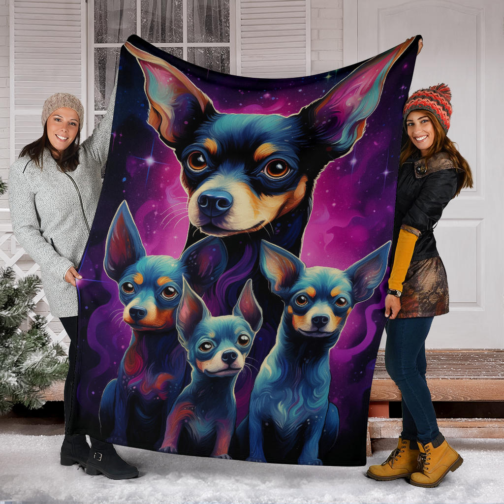 Rat Terrier Blanket, Trippy Psychedelics Rat Terrier Fleece Blanket, Rat Terrier Throw Blanket, Rat Terrier Gifts