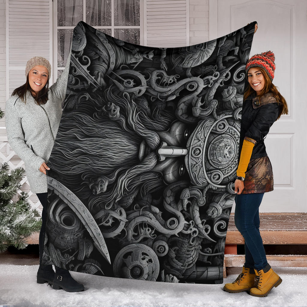 Medieval Style Ornaments Blanket, Viking Blanket