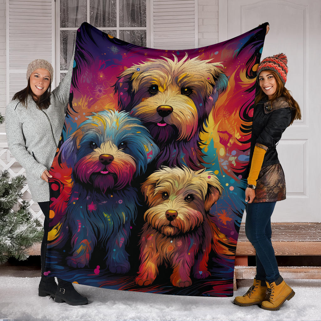 Glen of Imaal Terrier Blanket, Trippy Psychedelics Glen of Imaal Terrier Fleece Blanket, Glen of Imaal Terrier Throw Blanket, Glen of Imaal Terrier Gifts