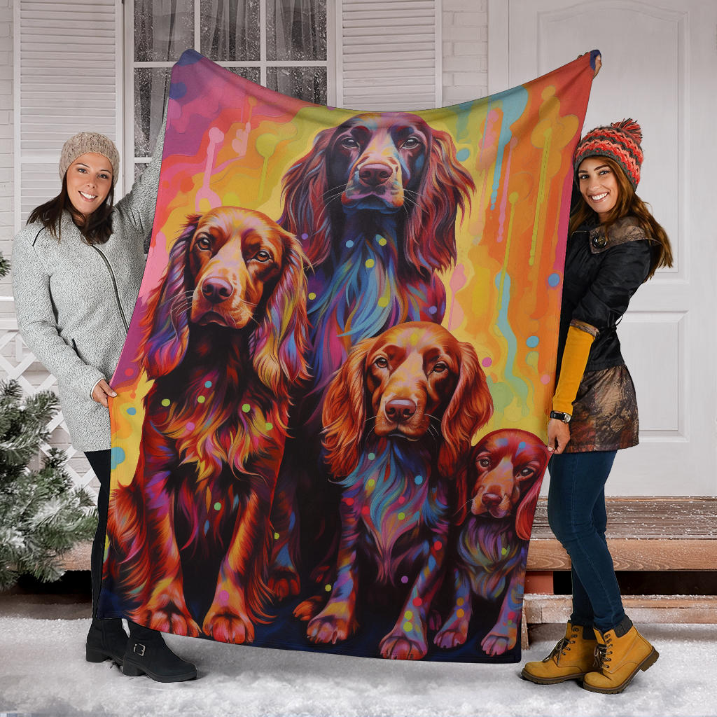 Sussex Spaniel Blanket, Trippy Psychedelics Sussex Spaniel Fleece Blanket, Sussex Spaniel Throw Blanket, Sussex Spaniel Gifts