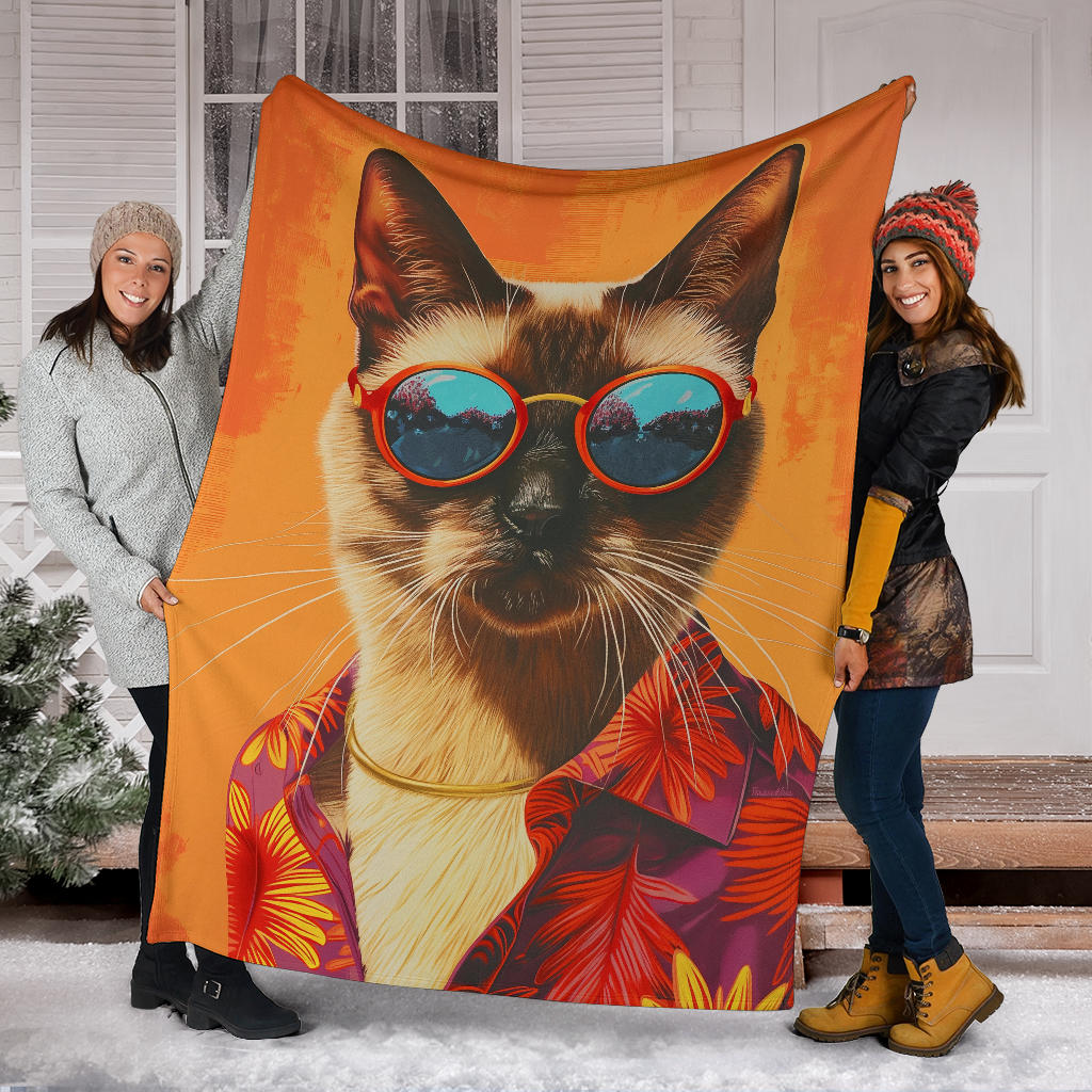 Burmese cat Blanket, Trippy Psychedelics Burmese cat Fleece Blanket, Burmese cat Throw Blanket, Burmese cat Gifts