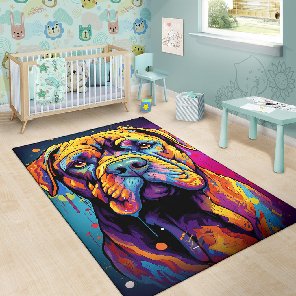 Bullmastiff Area Rug, Bullmastiff Trippy Rug, Bullmastiff Gifts, Bullmastiff Decor