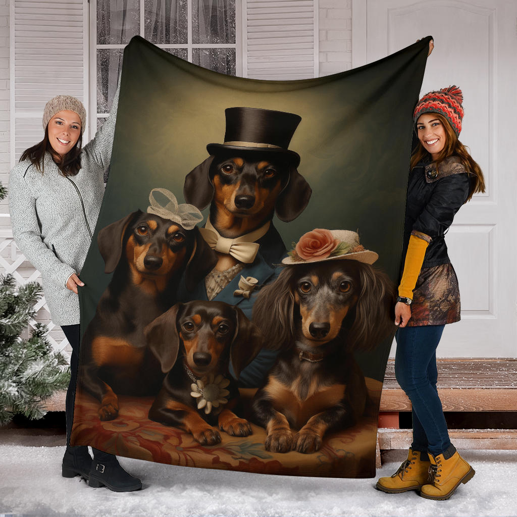 Dachshund Family Blanket, Dachshund Fleece Blanket, Dachshund Gifts, Dachshund Throw Blanket