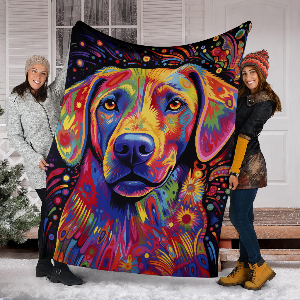 Trippy Psychedelics Labrador Retriever Blanket, Labrador Retriever Throw Blanket, Labrador Retriever Fleece Blanket, Labrador Retriever Gift