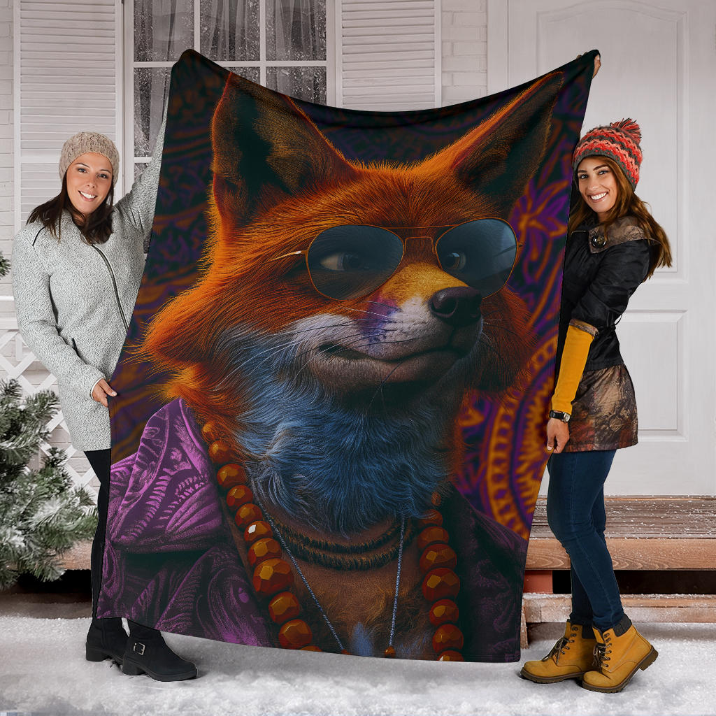 Jackal animal Blanket, Trippy Psychedelics Jackal animal Fleece Blanket, Jackal animal Throw Blanket, Jackal animal Gifts