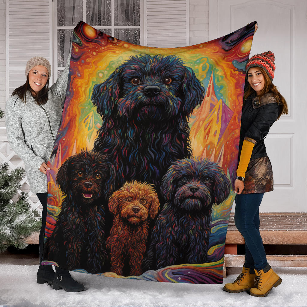 Puli Blanket, Trippy Psychedelics Puli Fleece Blanket, Puli Throw Blanket, Puli Gifts