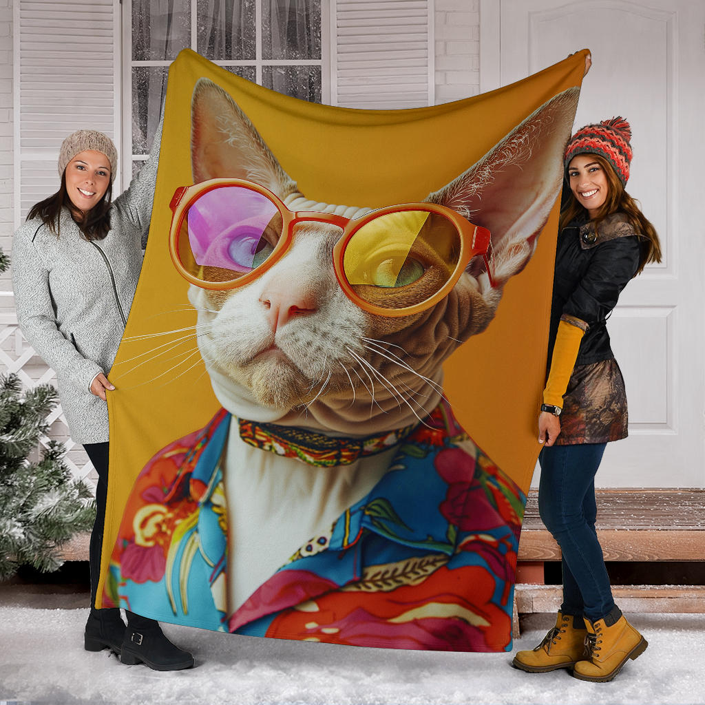 Devon Rex cat Blanket, Trippy Psychedelics Devon Rex cat Fleece Blanket, Devon Rex cat Throw Blanket, Devon Rex cat Gifts