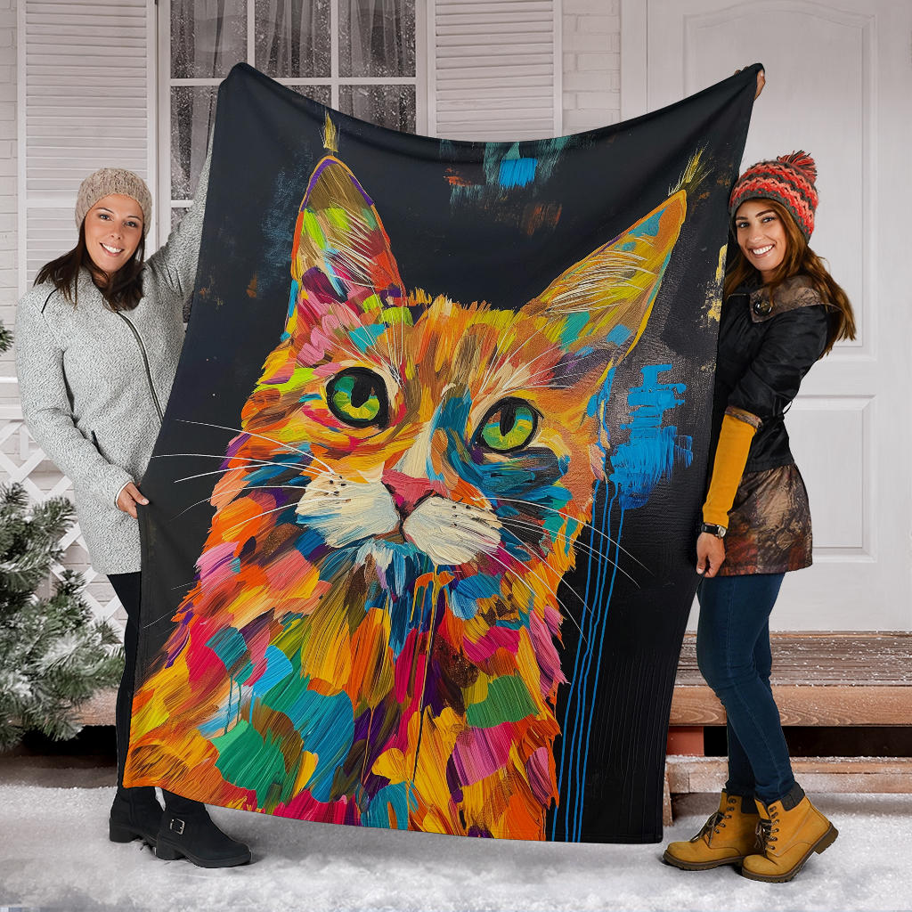 American Bobtail cat Blanket, Trippy Psychedelics American Bobtail cat Fleece Blanket, American Bobtail cat Throw Blanket, American Bobtail cat Gifts