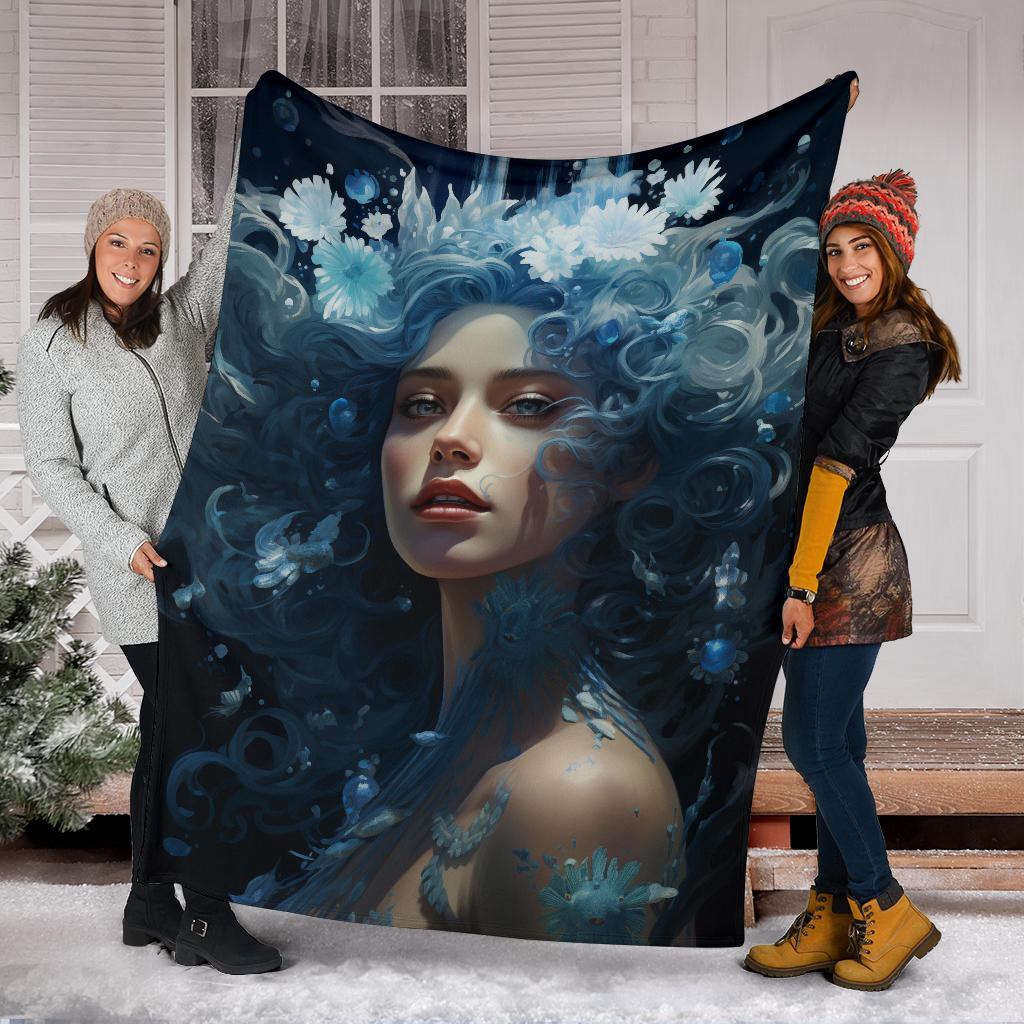 Aquarius Zodiac Sign Blanket, Aquarius Zodiac Throw Blanket, Aquarius Zodiac Gifts, Aquarius Fleece Blanket