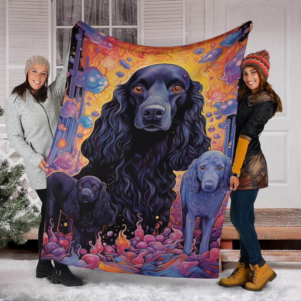 American Water Spaniel Blanket, Trippy Psychedelics American Water Spaniel Fleece Blanket, American Water Spaniel Throw Blanket, American Water Spaniel Gifts