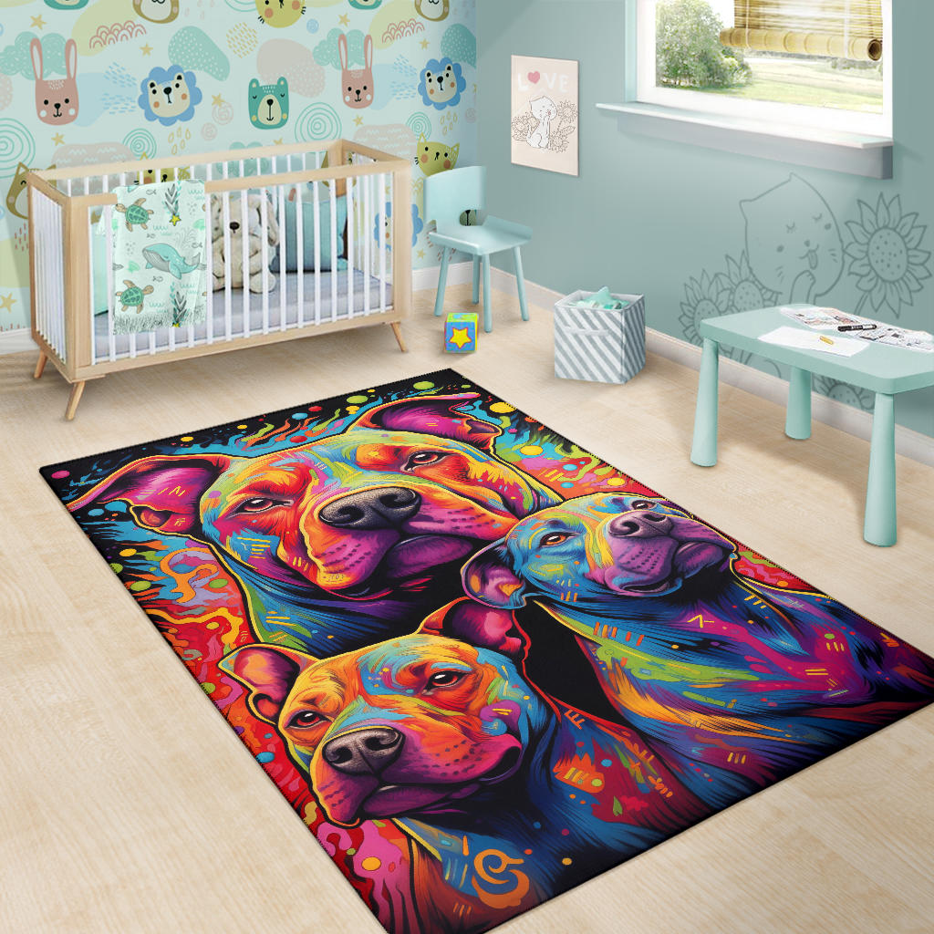 Staffordshire Bull Terrier Area Rug, Staffordshire Bull Terrier Trippy Rug, Staffordshire Bull Terrier Gifts, Staffordshire Bull Terrier Decor