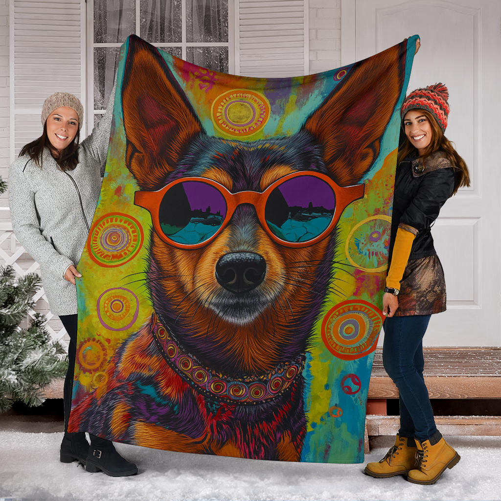 Lancashire Heeler Dog Blanket, Trippy Psychedelics Lancashire Heeler Dog Fleece Blanket, Lancashire Heeler Dog Throw Blanket, Lancashire Heeler Dog Gifts