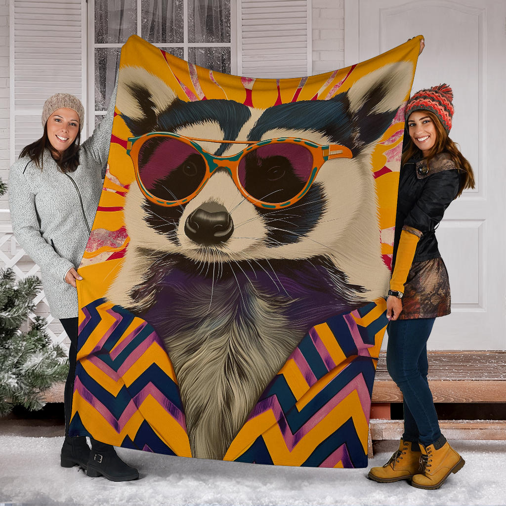 Badger Blanket, Trippy Psychedelics Badger Fleece Blanket, Badger Throw Blanket, Badger Gifts