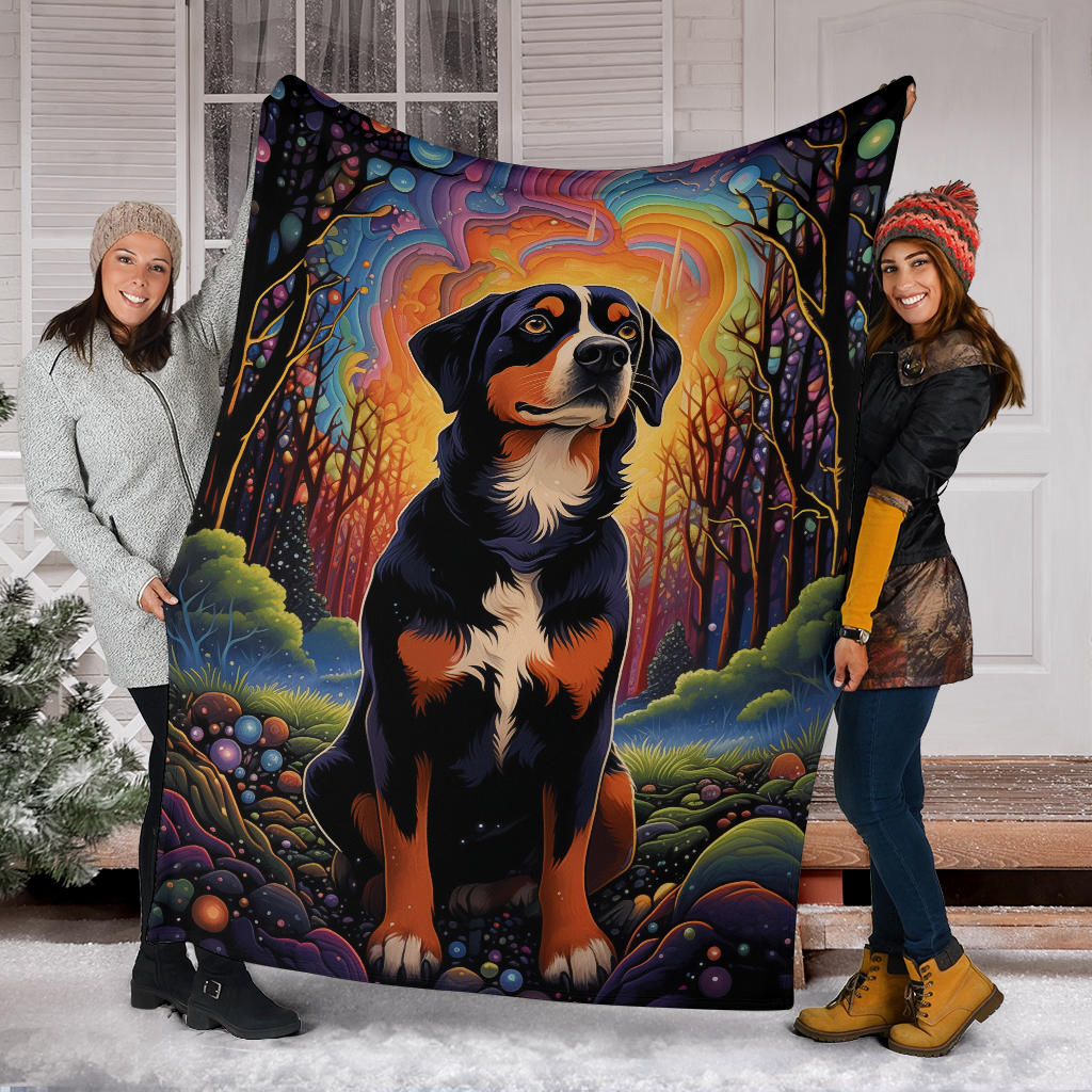 Entlebucher Mountain Blanket, Trippy Psychedelics Entlebucher Mountain Fleece Blanket, Entlebucher Mountain Throw Blanket, Entlebucher Mountain Gifts