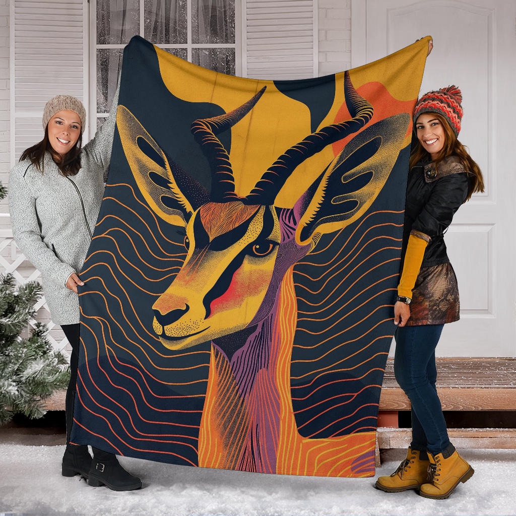 Gazelle animal Blanket, Trippy Psychedelics Gazelle animal Fleece Blanket, Gazelle animal Throw Blanket, Gazelle animal Gifts