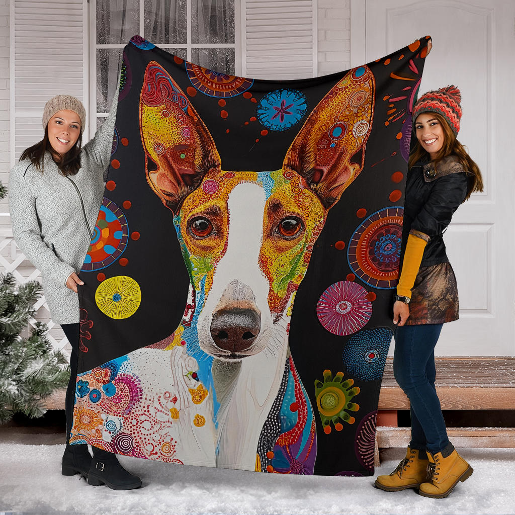 Ibizan Hound Blanket, Trippy Psychedelics Ibizan Hound Fleece Blanket, Ibizan Hound Throw Blanket, Ibizan Hound Gifts