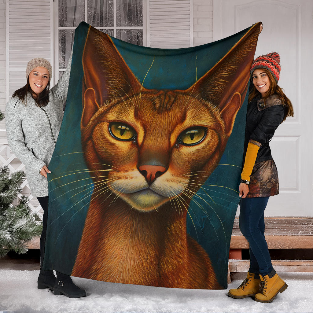 Abyssinian cat Blanket, Trippy Psychedelics Abyssinian cat Fleece Blanket, Abyssinian cat Throw Blanket, Abyssinian cat Gifts