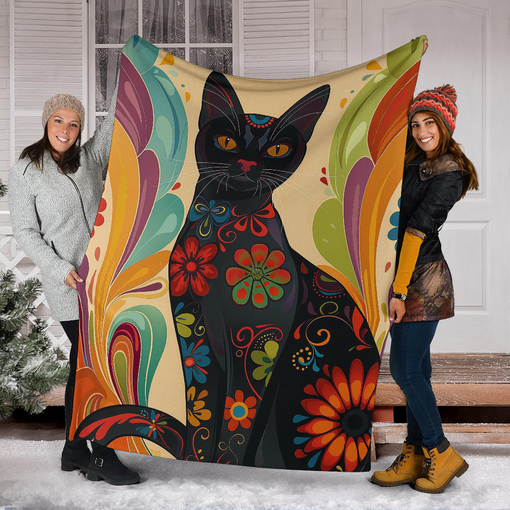 Bombay cat Blanket, Trippy Psychedelics Bombay cat Fleece Blanket, Bombay cat Throw Blanket, Bombay cat Gifts