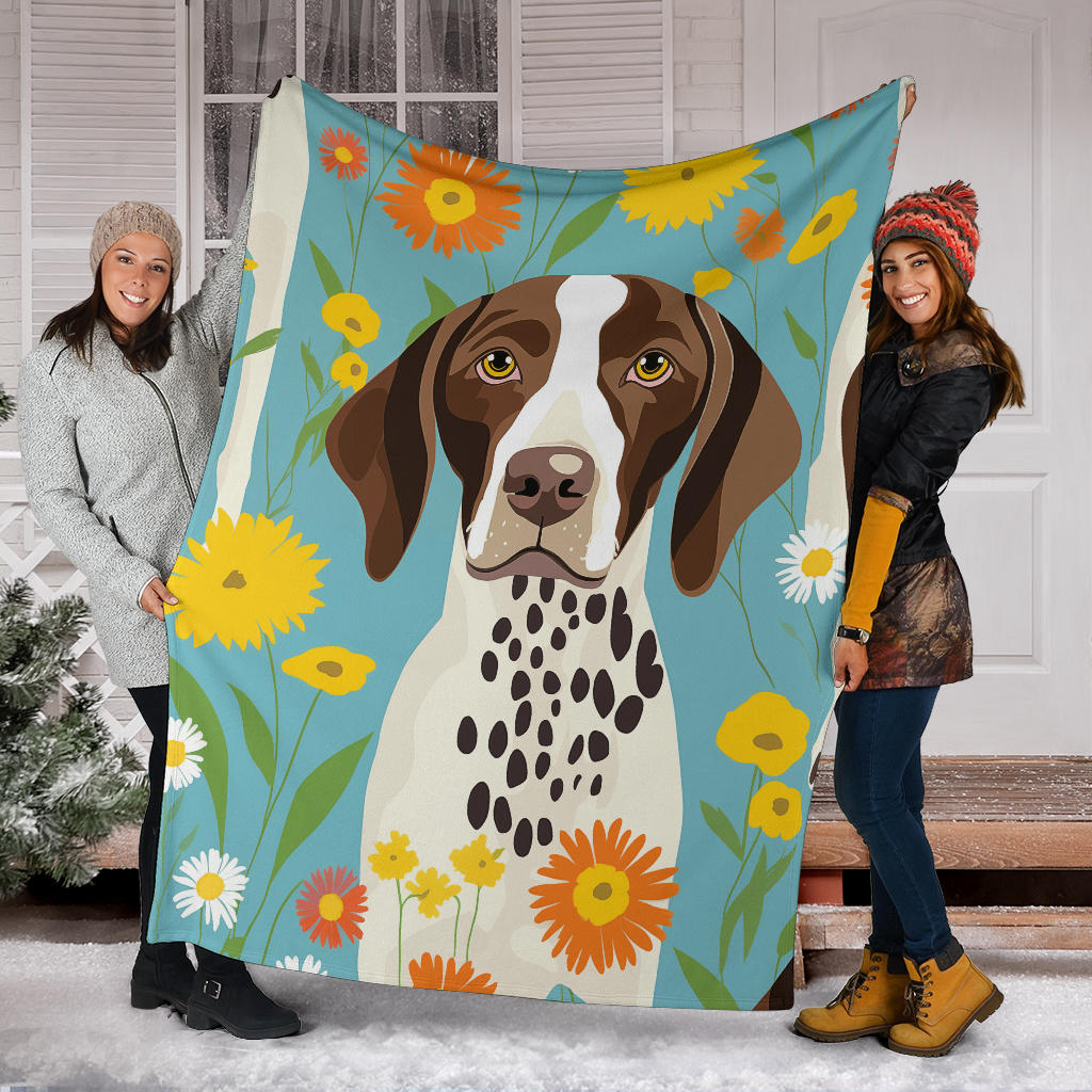 German Shorthaired Pointer Blanket, Trippy Psychedelics German Shorthaired Pointer Fleece Blanket, German Shorthaired Pointer Throw Blanket, German Shorthaired Pointer Gifts