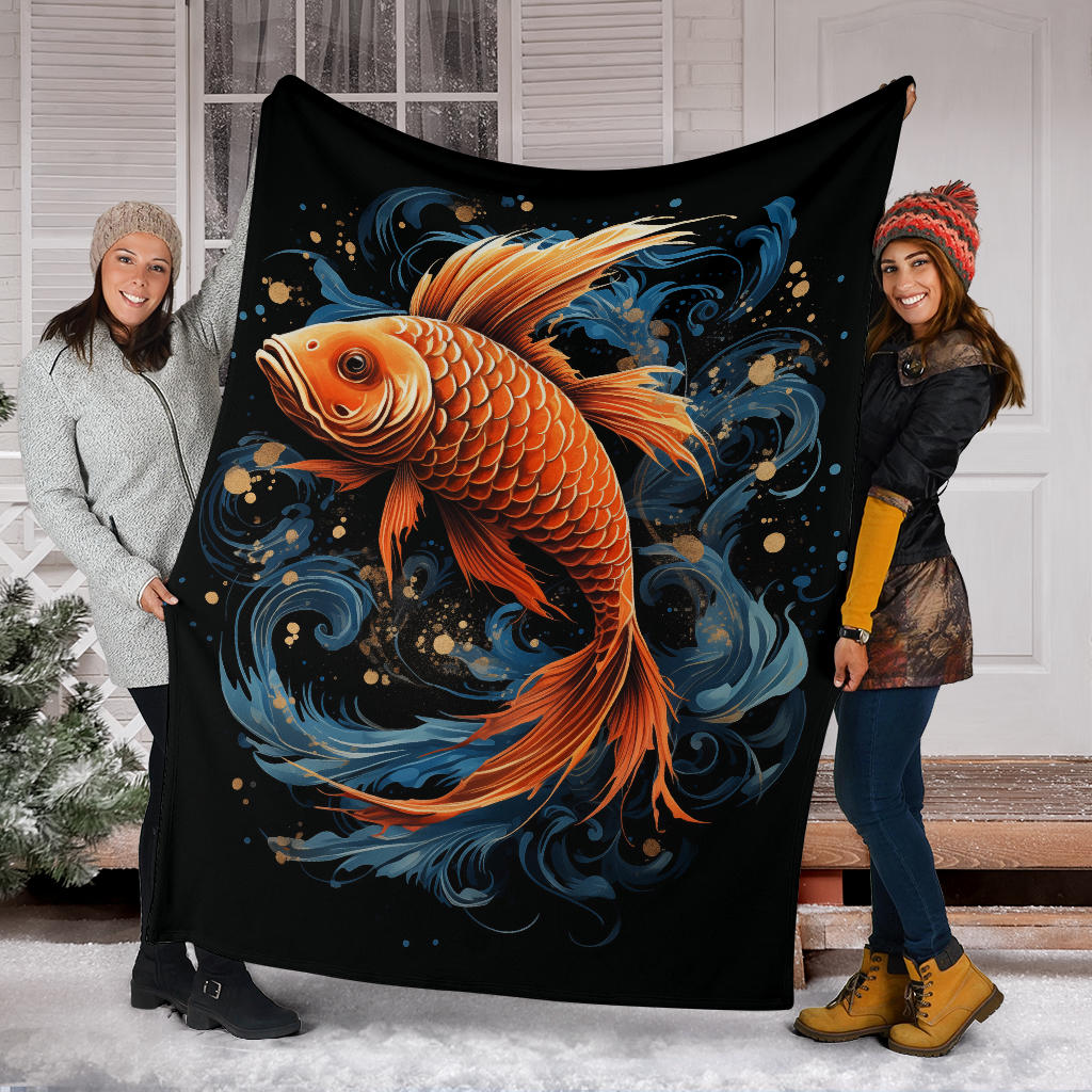 Fish Zodiac Blanket, Pisces Zodiac Gifts, Fish Zodiac Throw Blanket, Fish Zodiac Sign Fleece Blanket