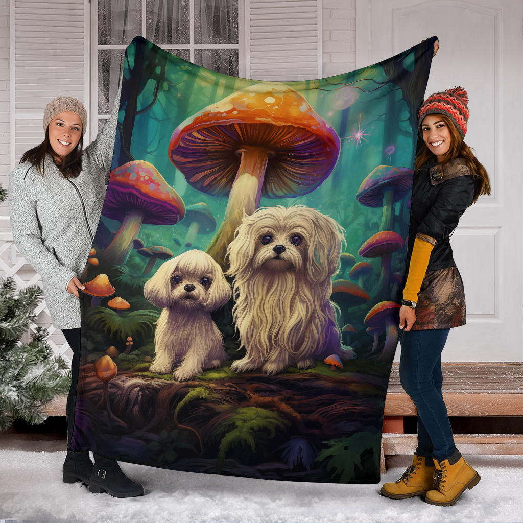 Lowchen Blanket, Trippy Psychedelics Lowchen Fleece Blanket, Lowchen Throw Blanket, Lowchen Gifts