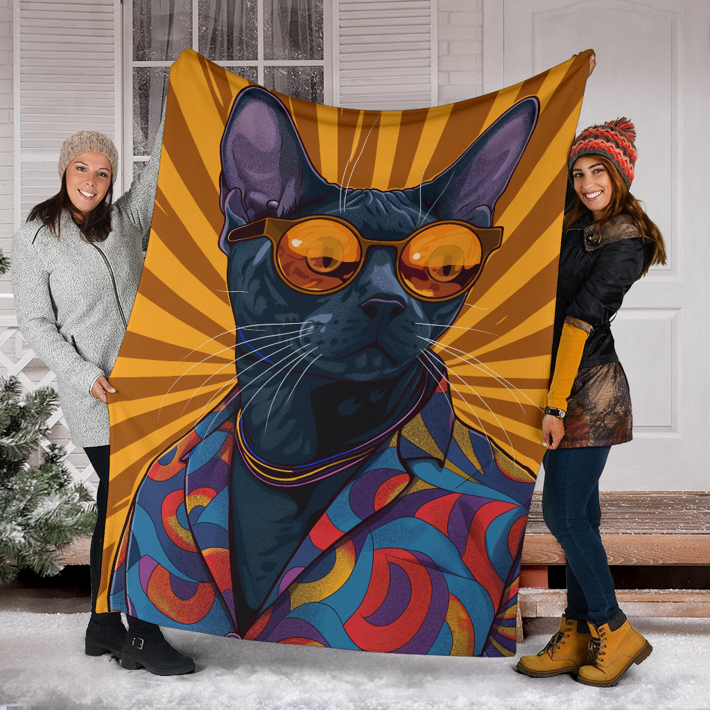 Korat cat Blanket, Trippy Psychedelics Korat cat Fleece Blanket, Korat cat Throw Blanket, Korat cat Gifts