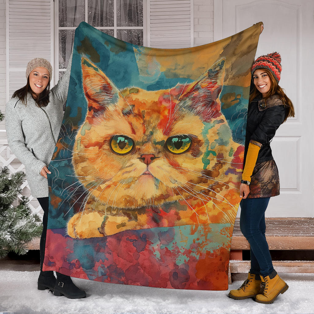 Exotic Shorthair cat Blanket, Trippy Psychedelics Exotic Shorthair cat Fleece Blanket, Exotic Shorthair cat Throw Blanket, Exotic Shorthair cat Gifts