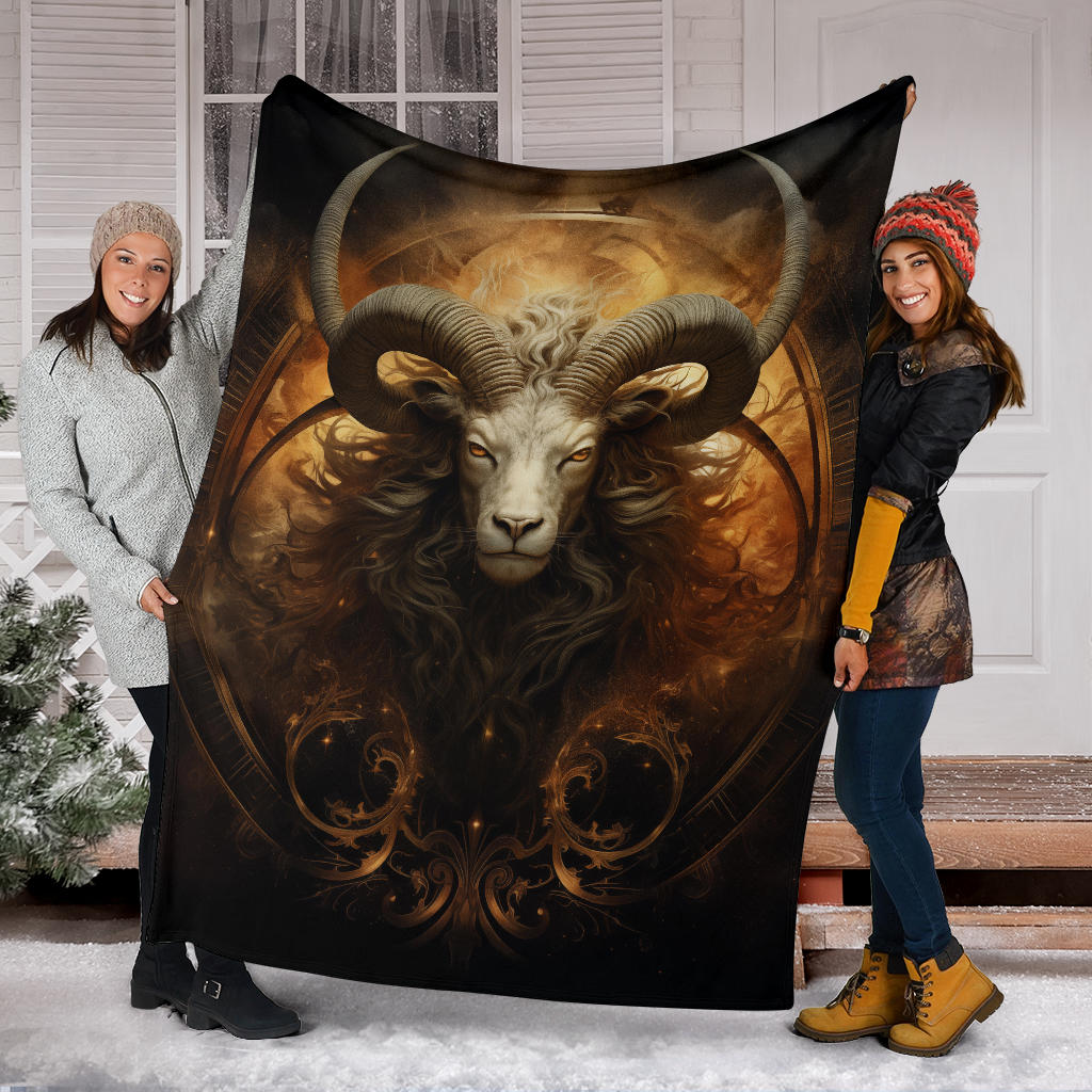 Capricornus Goat Zodiac Sign Blanket, Capricornus Goat Zodiac Gifts, Capricornus Goat Throw Blanket, Capricornus Goat Fleece Blanket