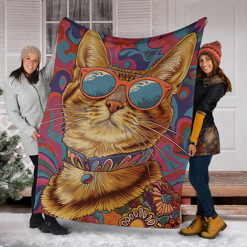 Ocicat Cat Blanket, Trippy Psychedelics Ocicat Cat Fleece Blanket, Ocicat Cat Throw Blanket, Ocicat Cat Gifts