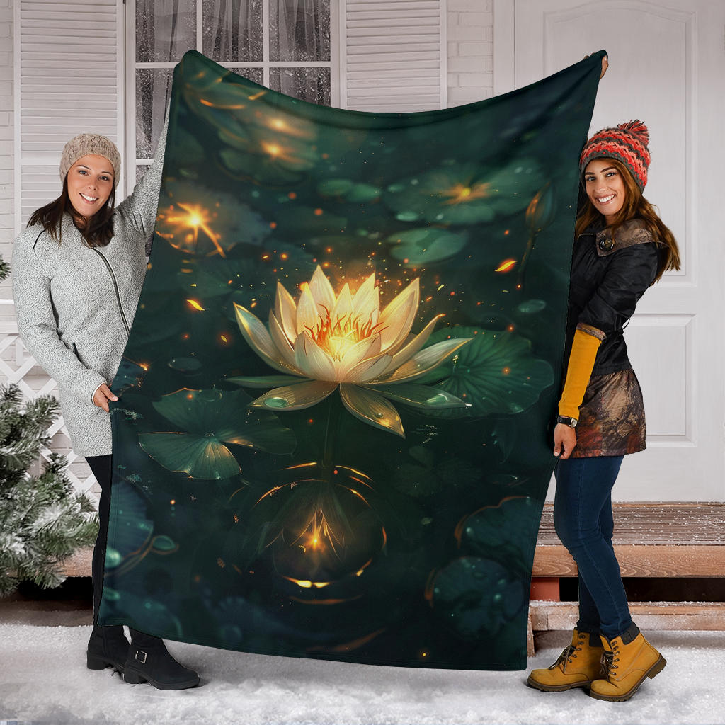 Luminous Lotus Blanket, Luminous Lotus Estetic Blanket, Luminous Lotus Blanket Gift, Blanket