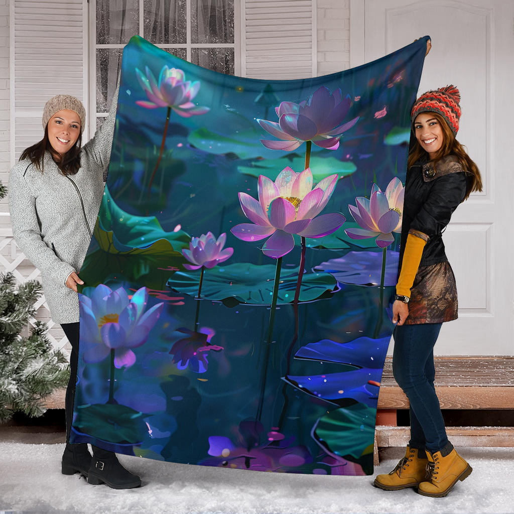 Luminous Lotus Blanket, Luminous Lotus Estetic Blanket, Luminous Lotus Blanket Gift, Blanket