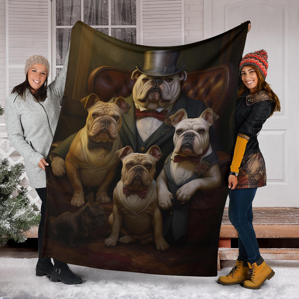 Bulldog Family Blanket, Bulldog Gifts, Bulldog Blanket, Bulldog Throw Blanket