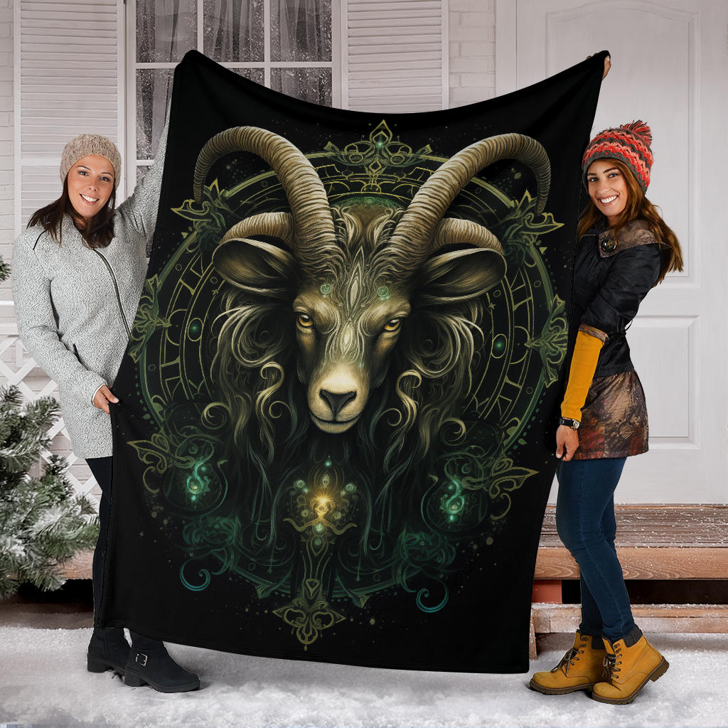 Capricornus Goat Zodiac Sign Blanket, Capricornus Goat Zodiac Gifts, Capricornus Goat Throw Blanket, Capricornus Goat Fleece Blanket