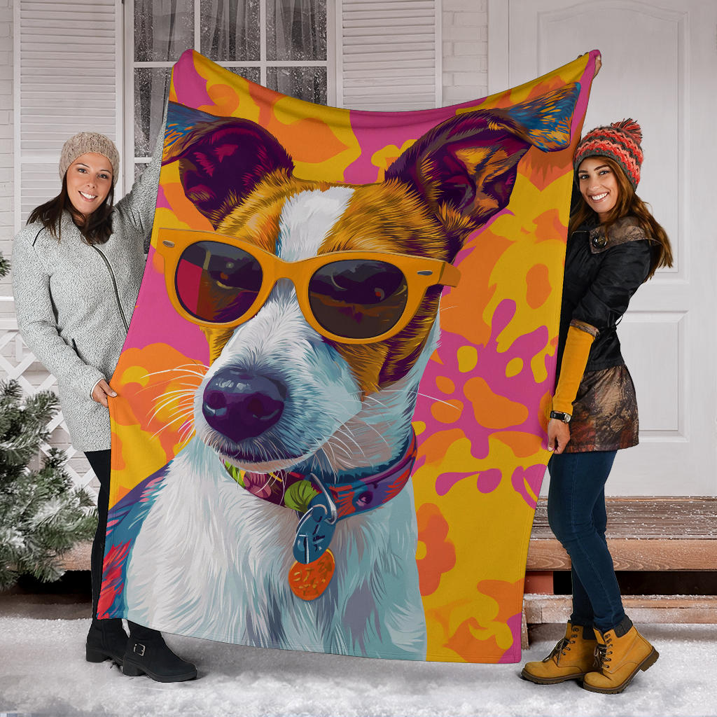 Japanese Terrier Blanket, Trippy Psychedelics Japanese Terrier Fleece Blanket, Japanese Terrier Throw Blanket, Japanese Terrier Gifts