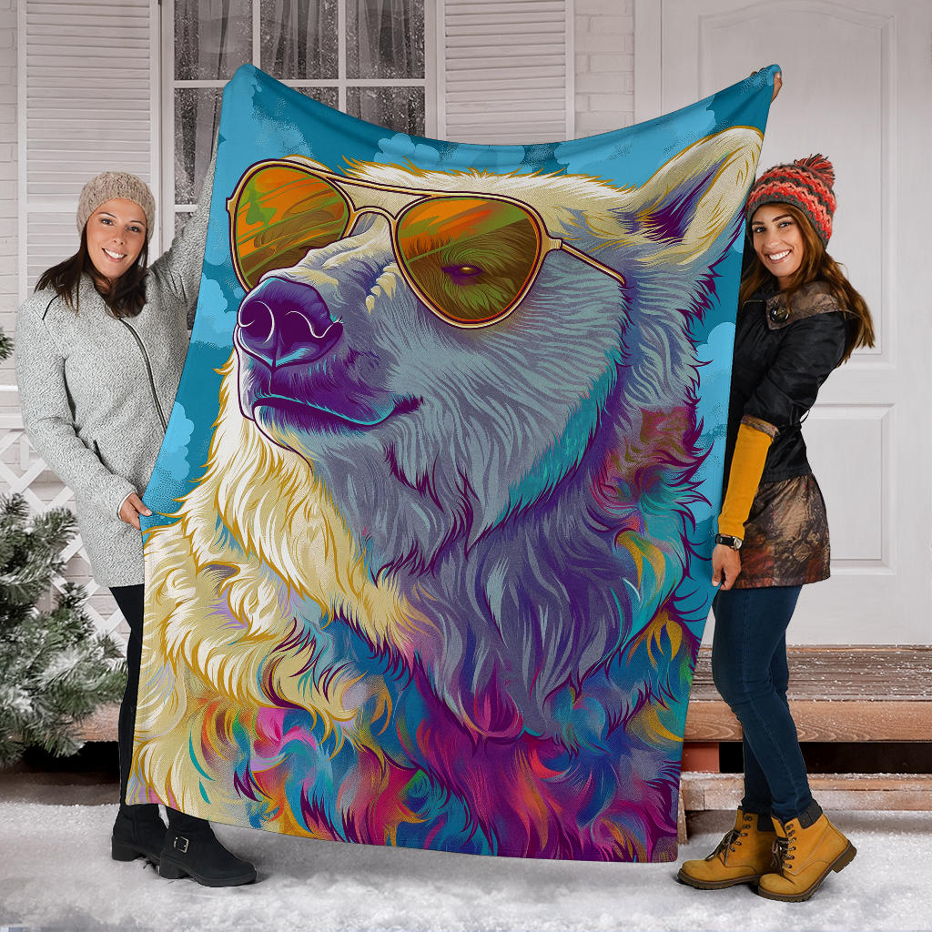 Polar Bear Blanket, Trippy Psychedelics Polar Bear Fleece Blanket, Polar Bear Throw Blanket, Polar Bear Gifts